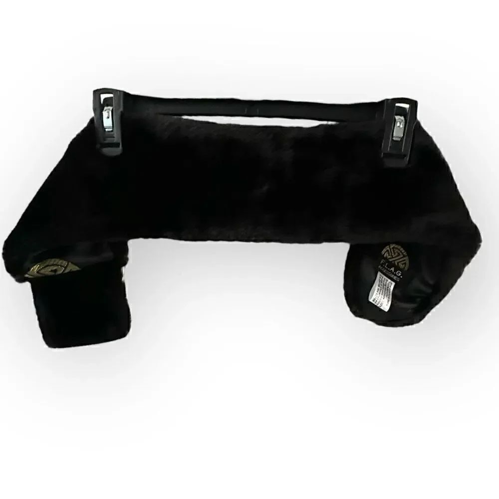 F.L.A.G. Accessories faux fur collar scarf black acrylic, polyester lining 4x28